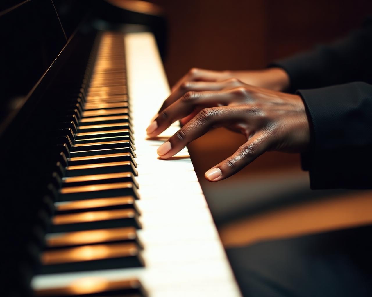Piano keys close-up